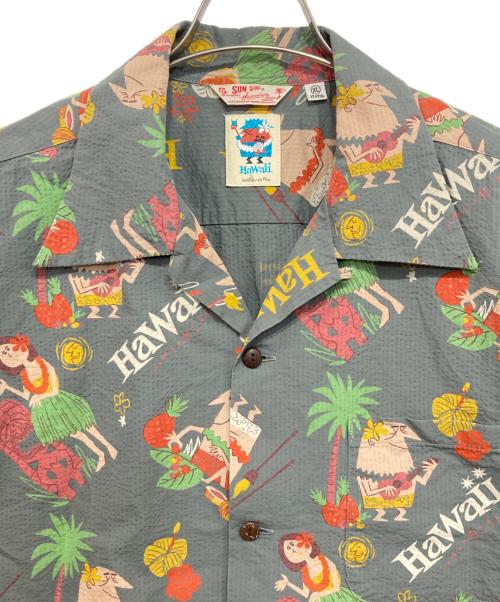 Sun Surf（サンサーフ）Sun Surf (サンサーフ) TRIP TO HAWAII-アロハシャツ レッド×グレー サイズ:XLの古着・服飾アイテム