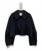 CLANEクラネ）の古着「コクーン スリーブ ショート ジャケット」｜ネイビー