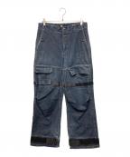 MARITHE+FRANCOIS GIRBAUDマリテフランソワジルボー）の古着「ベルクロシャトルパンツ velcro shuttle pants」｜インディゴ