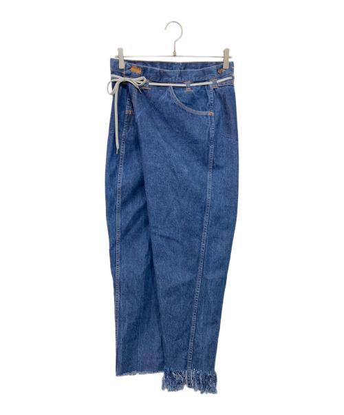 MAISON EUREKA（メゾンエウレカ）MAISON EUREKA (メゾンエウレカ) ラップデニムパンツ ブルー サイズ:Sの古着・服飾アイテム