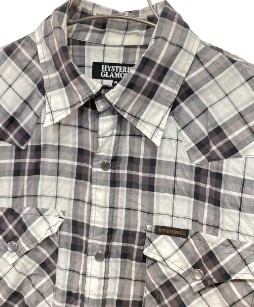 Hysteric Glamour（ヒステリックグラマー）Hysteric Glamour (ヒステリックグラマー) チェックウエスタンシャツ グレー×ホワイト サイズ:Mの古着・服飾アイテム