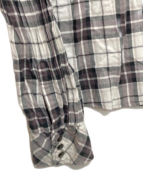 Hysteric Glamour（ヒステリックグラマー）Hysteric Glamour (ヒステリックグラマー) チェックウエスタンシャツ グレー×ホワイト サイズ:Mの古着・服飾アイテム