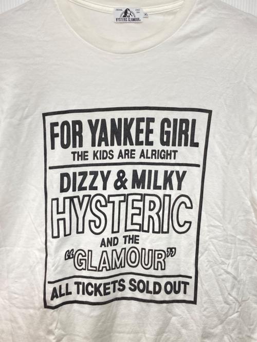 Hysteric Glamour（ヒステリックグラマー）Hysteric Glamour (ヒステリックグラマー) YANKEE GIRL プリント Tシャツ ホワイト サイズ:XLの古着・服飾アイテム