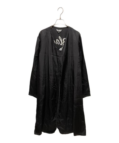 BLACK COMME des GARCONS（ブラックコムデギャルソン）BLACK COMME des GARCONS (ブラックコムデギャルソン) 刺繍ロングライナーコート ブラック サイズ:XSの古着・服飾アイテム