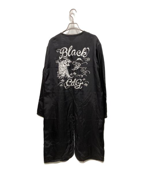 BLACK COMME des GARCONS（ブラックコムデギャルソン）BLACK COMME des GARCONS (ブラックコムデギャルソン) 刺繍ロングライナーコート ブラック サイズ:XSの古着・服飾アイテム