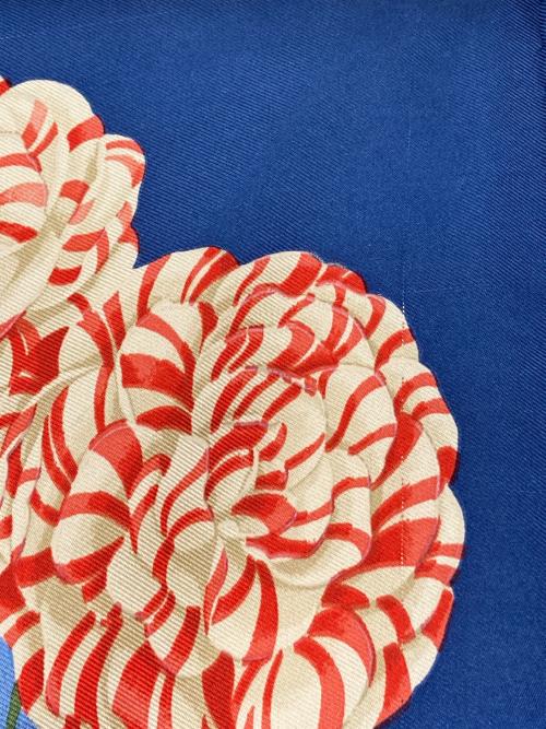 GUCCI（グッチ）GUCCI (グッチ) プリント大判シルクスカーフ ブルーの古着・服飾アイテム