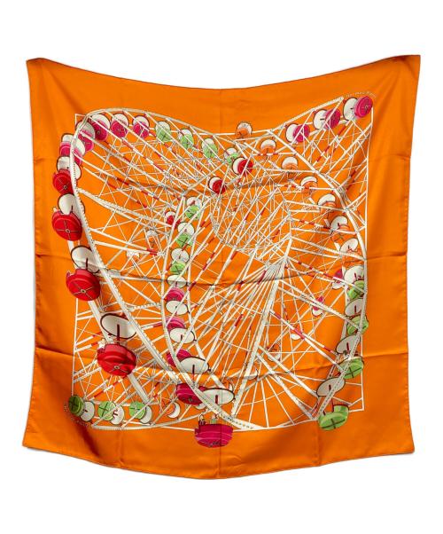 HERMES（エルメス）HERMES (エルメス) カレ90 GRANDE ROUE オレンジの古着・服飾アイテム