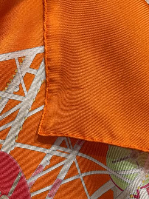 HERMES（エルメス）HERMES (エルメス) カレ90 GRANDE ROUE オレンジの古着・服飾アイテム