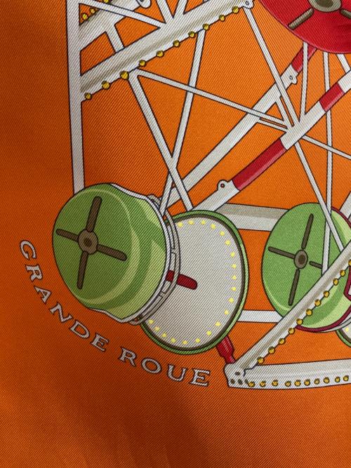 HERMES（エルメス）HERMES (エルメス) カレ90 GRANDE ROUE オレンジの古着・服飾アイテム