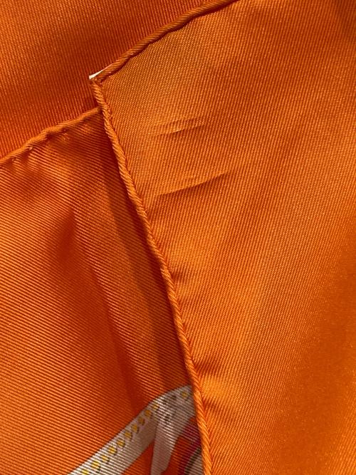 HERMES（エルメス）HERMES (エルメス) カレ90 GRANDE ROUE オレンジの古着・服飾アイテム