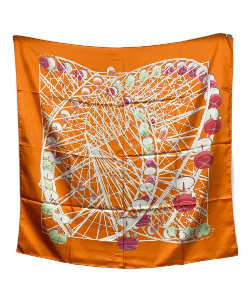 HERMES（エルメス）HERMES (エルメス) カレ90 GRANDE ROUE オレンジの古着・服飾アイテム