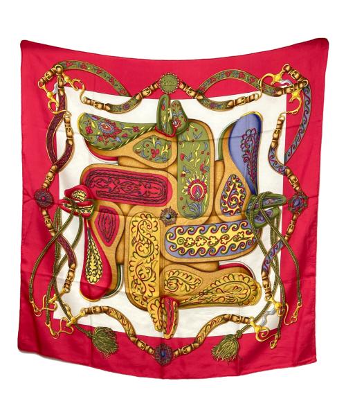 HERMES（エルメス）HERMES (エルメス) カレ90-FESTIVAL イエロー×レッドの古着・服飾アイテム