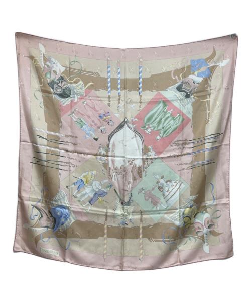 HERMES（エルメス）HERMES (エルメス) カレ90-ベニスのカーニバル ライトピンクの古着・服飾アイテム