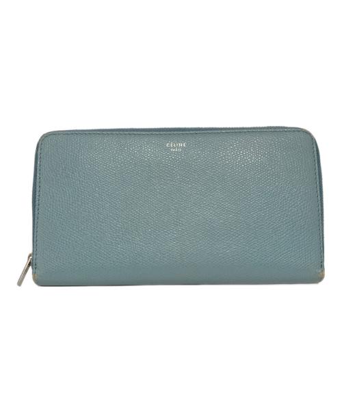 CELINE（セリーヌ）CELINE (セリーヌ) ラウンドファスナー財布 ブルーの古着・服飾アイテム