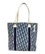 Christian Diorクリスチャン ディオール）の古着「PVCトロッター柄トートバッグ」｜ホワイト×ブルー