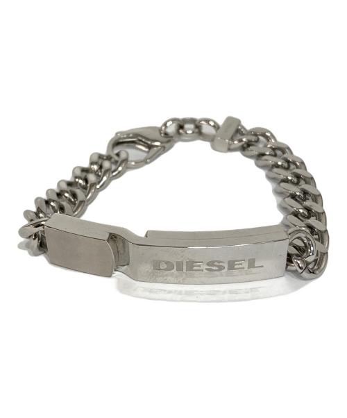 DIESEL（ディーゼル）DIESEL (ディーゼル) チェーンプレートブレスレット シルバーの古着・服飾アイテム