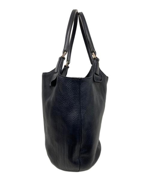 HIROFU（ヒロフ）HIROFU (ヒロフ) シボ革レザートートバッグ ネイビーの古着・服飾アイテム