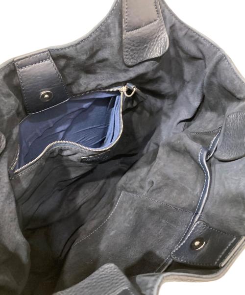 HIROFU（ヒロフ）HIROFU (ヒロフ) シボ革レザートートバッグ ネイビーの古着・服飾アイテム