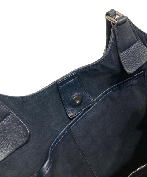 HIROFU（ヒロフ）HIROFU (ヒロフ) シボ革レザートートバッグ ネイビーの古着・服飾アイテム