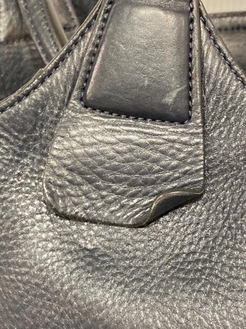 HIROFU（ヒロフ）HIROFU (ヒロフ) シボ革レザートートバッグ ネイビーの古着・服飾アイテム