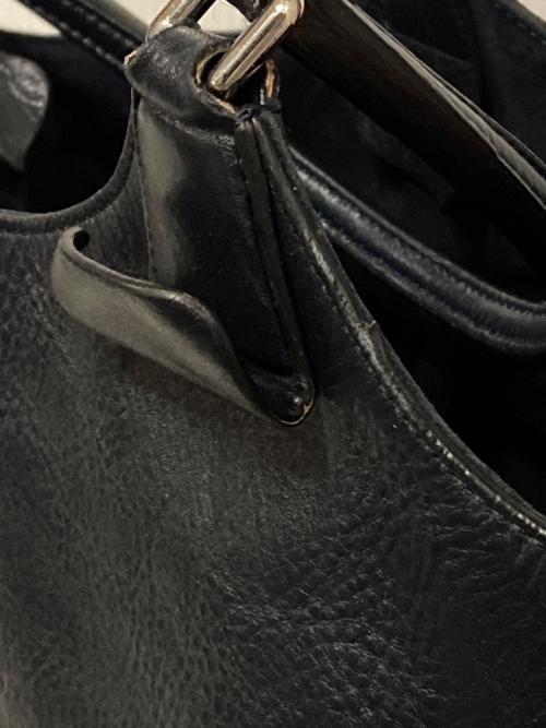 HIROFU（ヒロフ）HIROFU (ヒロフ) シボ革レザートートバッグ ネイビーの古着・服飾アイテム