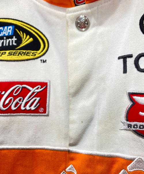 HASE AUTHENTICS（ハセ オーセンティックス）HASE AUTHENTICS (ハセ オーセンティックス) レーシングジャケット オレンジ×アイボリー サイズ:Sの古着・服飾アイテム