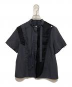 UNITED TOKYOユナイテッドトーキョー）の古着「半袖ブラウス」｜ネイビー×ブラック