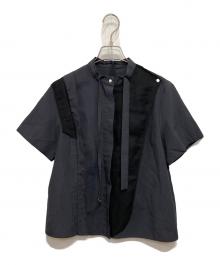 UNITED TOKYO（ユナイテッドトーキョー）の古着「半袖ブラウス」｜ネイビー×ブラック
