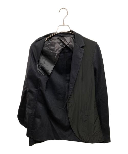 LANVIN（ランバン）LANVIN (ライバン) 切替テーラードジャケット ネイビー×ブラック サイズ:46の古着・服飾アイテム