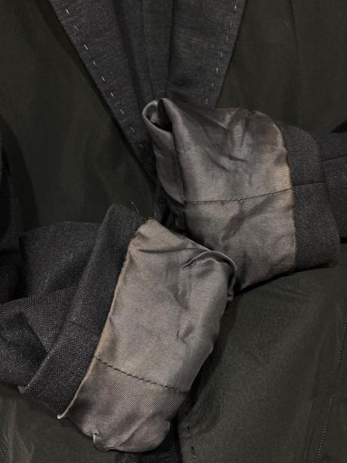 LANVIN（ランバン）LANVIN (ライバン) 切替テーラードジャケット ネイビー×ブラック サイズ:46の古着・服飾アイテム