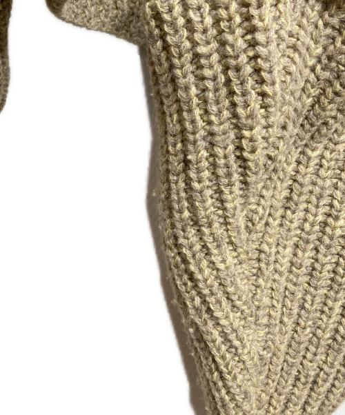 FUMIKA UCHIDA（フミカウチダ）FUMIKA UCHIDA (フミカウチダ) 3G Mix Shetland/SHAWL-COLLAR SLEEVE SWEATER イエロー×ベージュ サイズ:36の古着・服飾アイテム