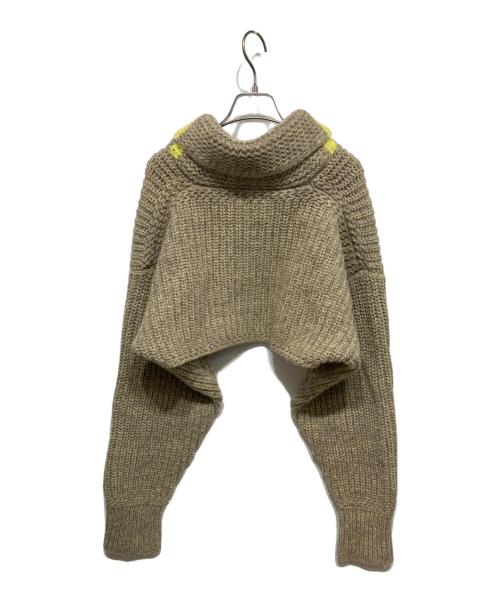 FUMIKA UCHIDA（フミカウチダ）FUMIKA UCHIDA (フミカウチダ) 3G Mix Shetland/SHAWL-COLLAR SLEEVE SWEATER イエロー×ベージュ サイズ:36の古着・服飾アイテム