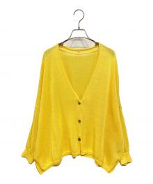 Spick and Span（スピック＆スパン）の古着「手洗い可-ペーパーヤーンカーディガン」｜イエロー