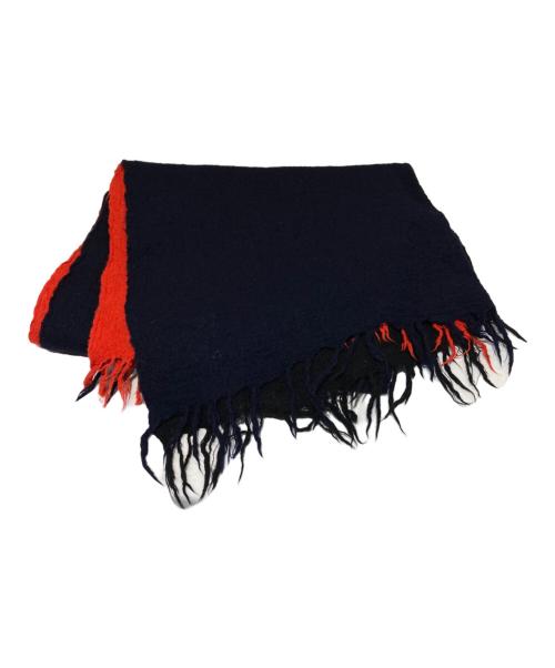 Y's（ワイズ）Y's (ワイズ) カラーブロッキングマフラー ネイビー×レッド サイズ:記載なしの古着・服飾アイテム