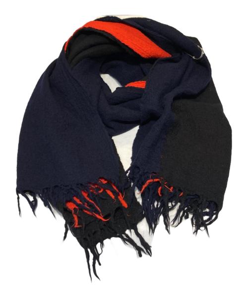 Y's（ワイズ）Y's (ワイズ) カラーブロッキングマフラー ネイビー×レッド サイズ:記載なしの古着・服飾アイテム