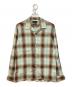 BEAMS（ビームス）の古着「オープンカラーフランネルシャツ」｜グリーン×ベージュ