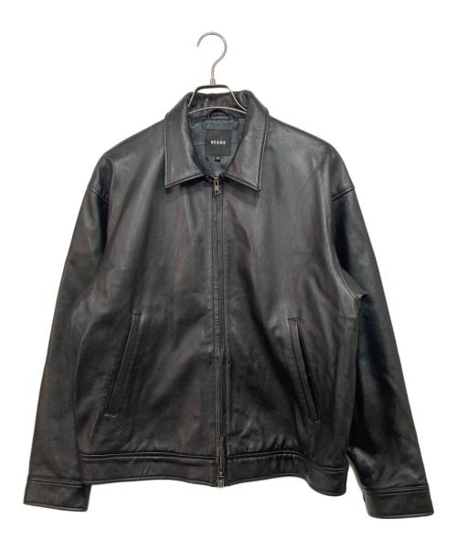 BEAMS（ビームス）BEAMS (ビームス) ラムレザーレザー ジップブルゾン ブラック サイズ:Mの古着・服飾アイテム