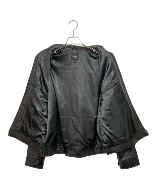 BEAMS（ビームス）BEAMS (ビームス) ラムレザーレザー ジップブルゾン ブラック サイズ:Mの古着・服飾アイテム