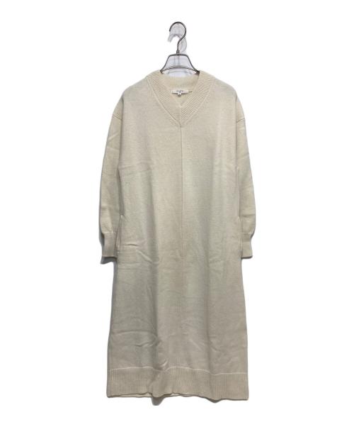SLOW 23区（スロー23ク）SLOW 23区 (スロー23ク) ニットトータル Vネック ワンピース アイボリー サイズ:32の古着・服飾アイテム