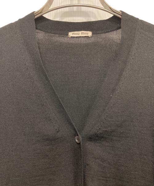 MIU MIU（ミュウミュウ）MIU MIU (ミュウミュウ) Vネックカーディガン ブラック サイズ:40の古着・服飾アイテム
