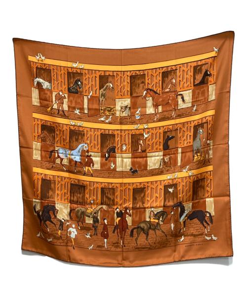 HERMES（エルメス）HERMES (エルメス) CLERC 馬小屋 厩舎 ブラウン×オレンジの古着・服飾アイテム