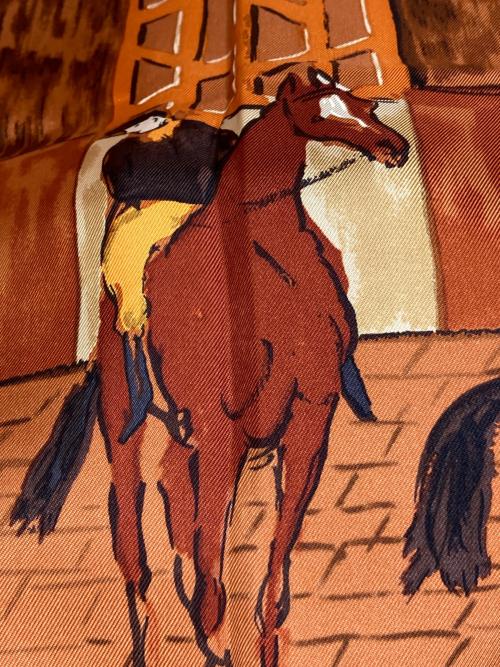 HERMES（エルメス）HERMES (エルメス) CLERC 馬小屋 厩舎 ブラウン×オレンジの古着・服飾アイテム