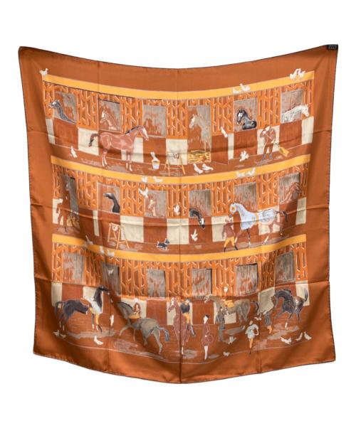 HERMES（エルメス）HERMES (エルメス) CLERC 馬小屋 厩舎 ブラウン×オレンジの古着・服飾アイテム