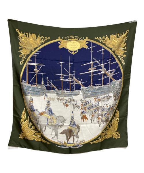 HERMES（エルメス）HERMES (エルメス) MARINE ET CAVALERIE 海と海兵隊 グリーンの古着・服飾アイテム