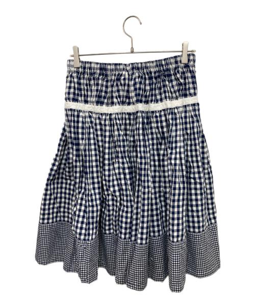tricot COMME des GARCONS（トリココムデギャルソン）tricot COMME des GARCONS (トリココムデギャルソン) tricot COMME des GARCONSギンガムチェックギャザースカート ブルー サイズ:表記無しの古着・服飾アイテム