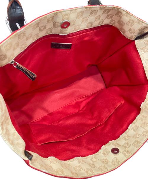 LOEWE（ロエベ）LOEWE (ロエベ) アナグラムキャンバストートバッグ レッド×ベージュの古着・服飾アイテム