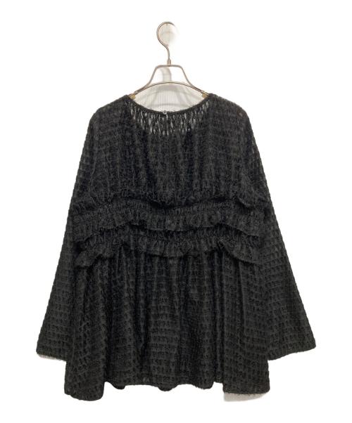 CADUNE（カデュネ）CADUNE (カデュネ) シャーリングブラウス ブラック サイズ:38の古着・服飾アイテム