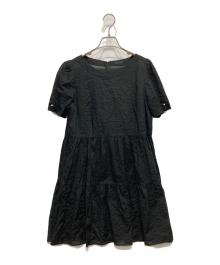 TO BE CHIC（トゥービーシック）の古着「ウエーブローン チュニックブラウス」｜ブラック