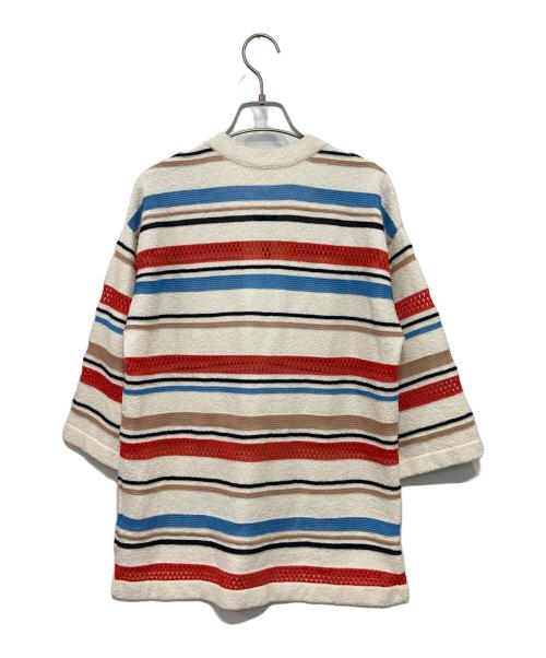 MACPHEE（マカフィー）MACPHEE (マカフィー) パイルボーダー レースアッププルオーバー ベージュ サイズ:Sの古着・服飾アイテム