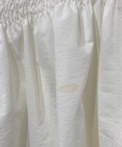 UNITED ARROWS TOKYO（ユナイテッドアローズトウキョウ）UNITED ARROWS TOKYO (ユナイテッドアローズトウキョウ) イレギュラー シャーリング 六分袖 ブラウス ソリッド ホワイト サイズ:36の古着・服飾アイテム